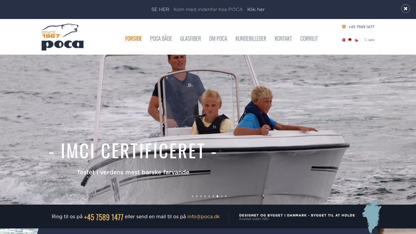 The home page of poca.dk