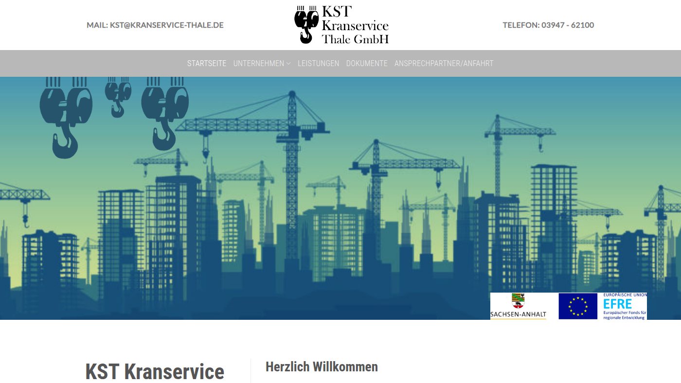 The home page of kranservice-thale.de