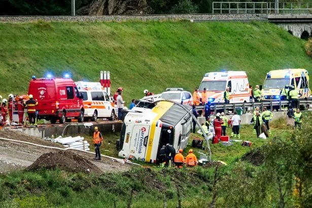 Dutch tour bus overturns in Swiss Alps with multiple dead and injured