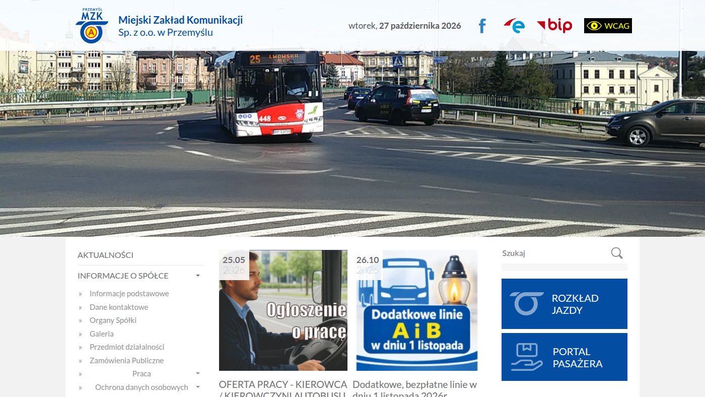 The home page of mzk.przemysl.pl