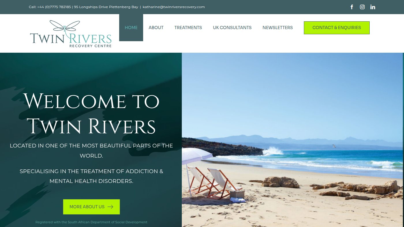 The home page of twinriversrecovery.com