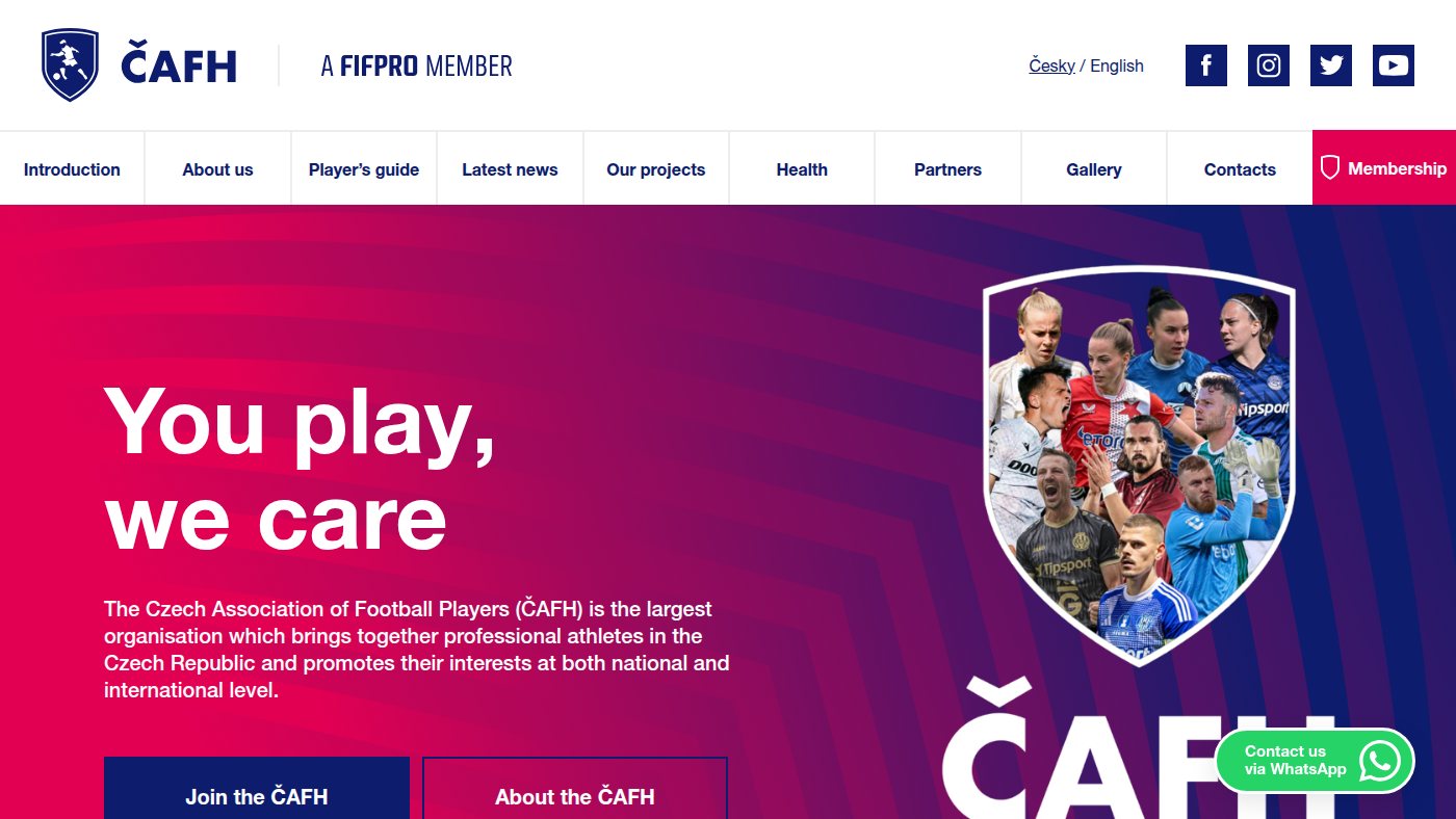 The home page of cafh.cz