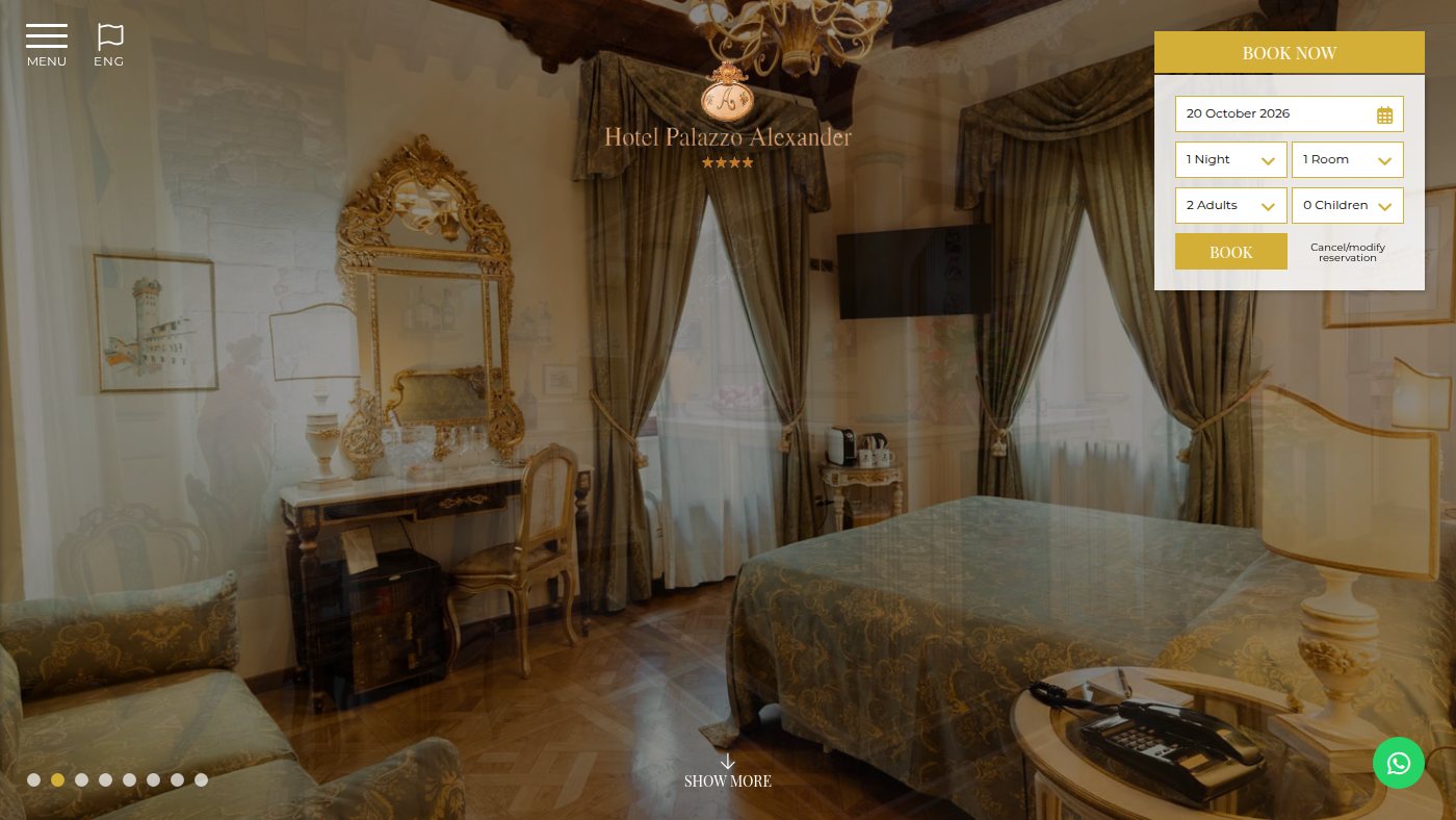 The home page of hotelpalazzoalexander.it