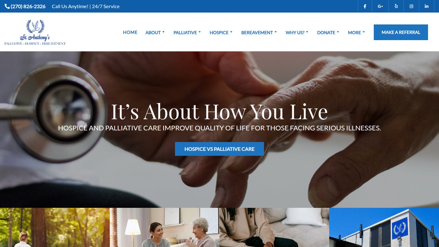 The home page of stanthonyshospice.org