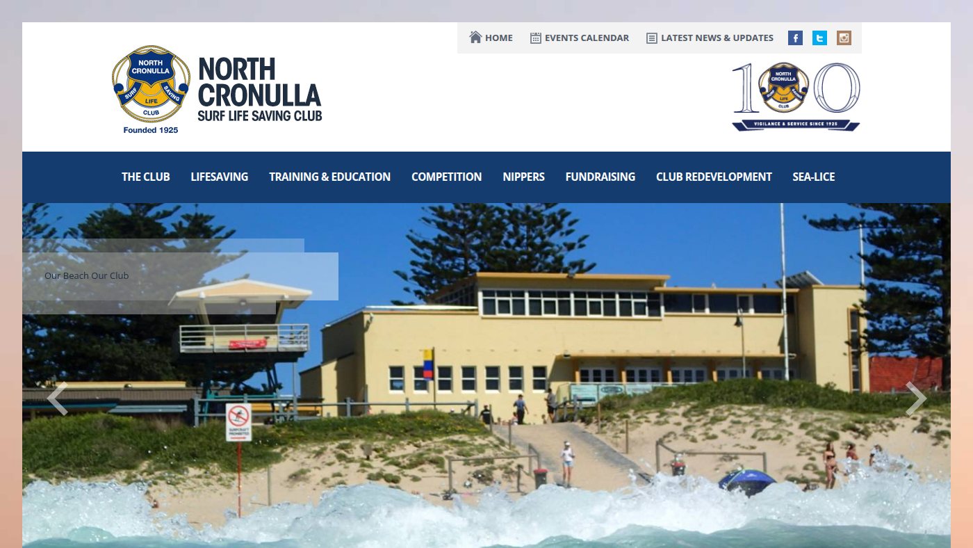 The home page of northcronullaslsc.com.au