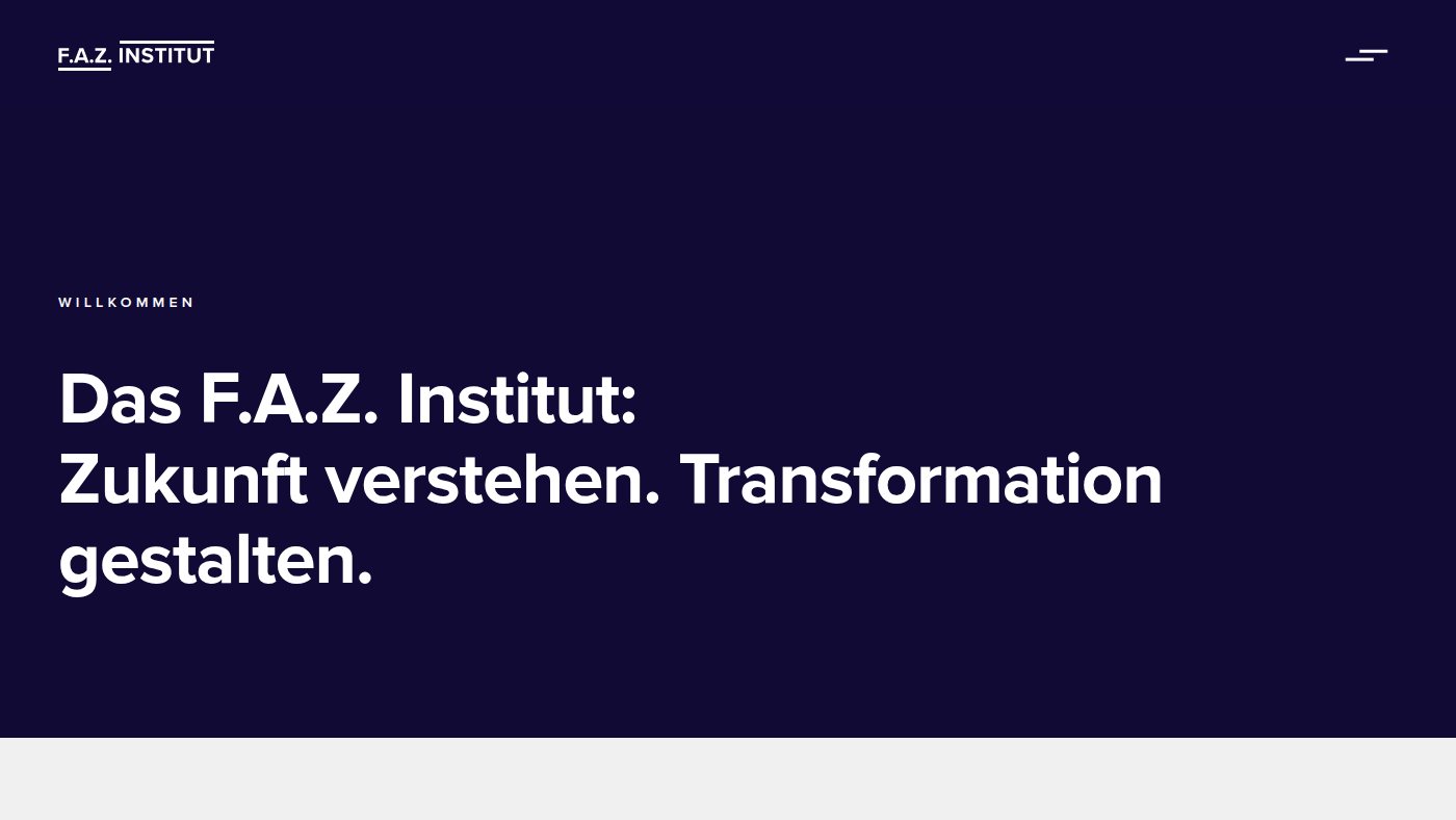 The home page of faz-institut.de