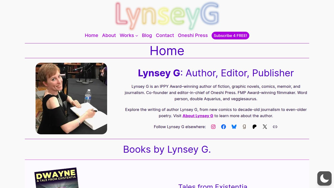 The home page of lynseyg.com
