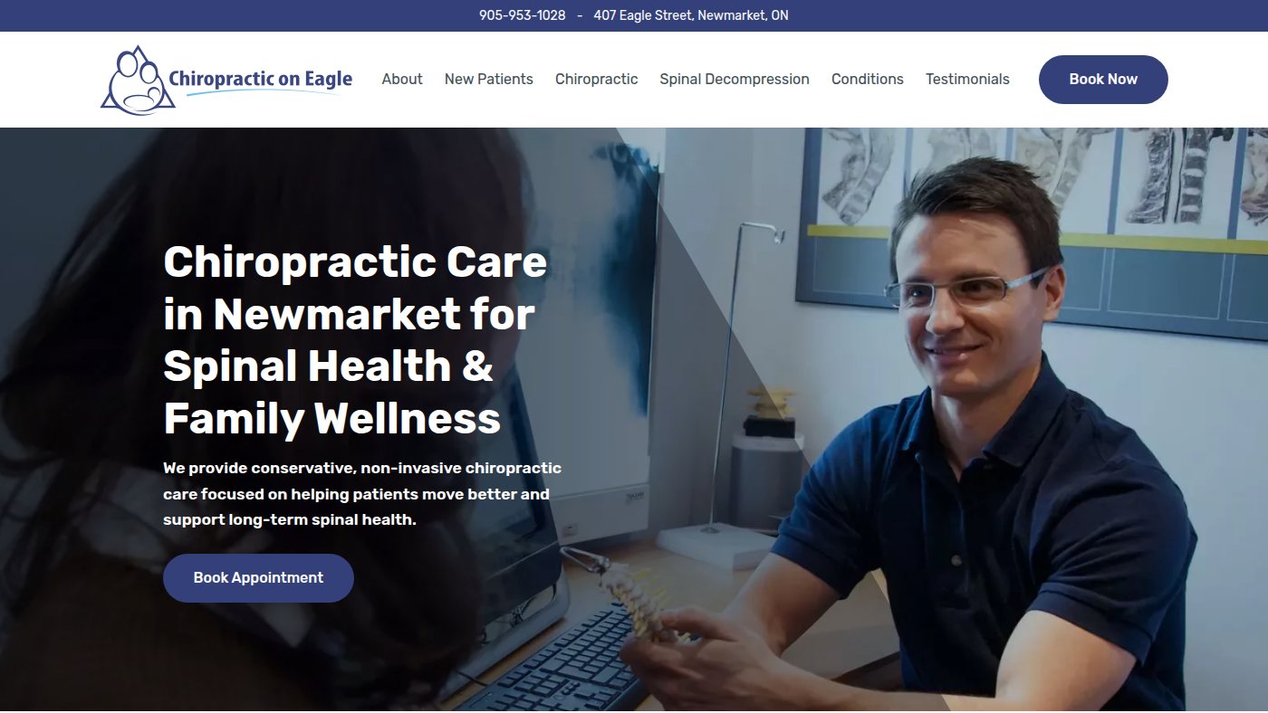 The home page of chirofirst.ca