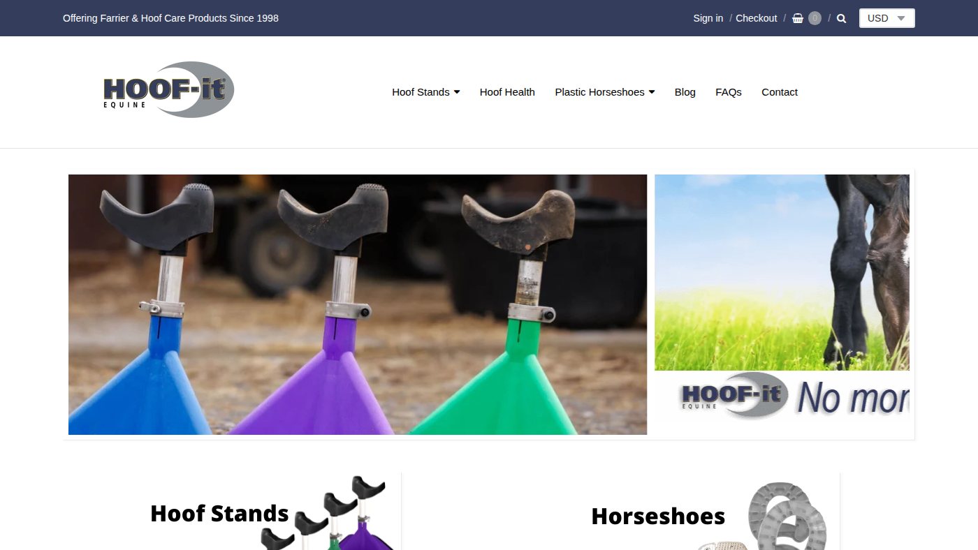The home page of hoof-it.com