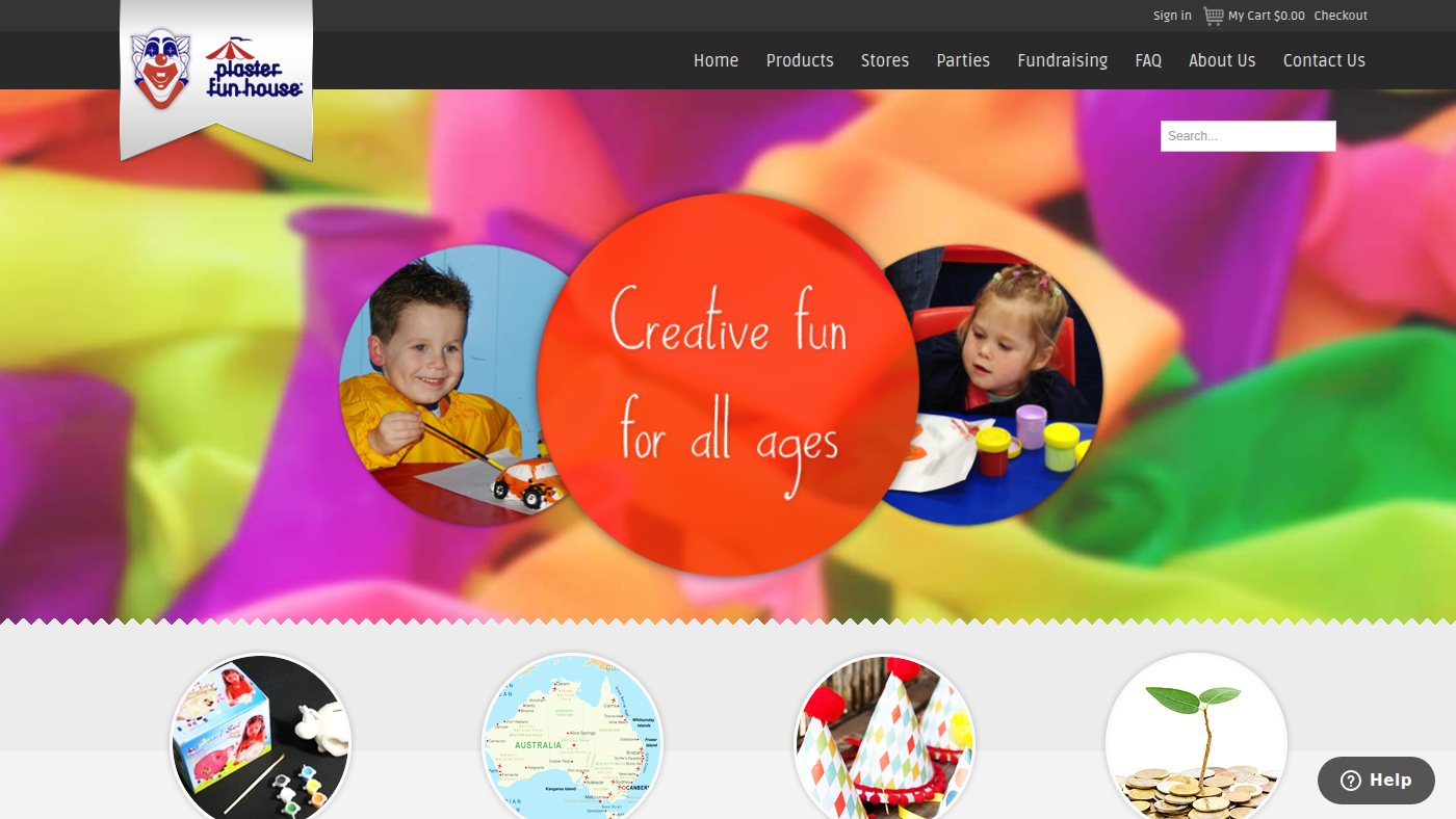 The home page of plasterfunhouse.com.au