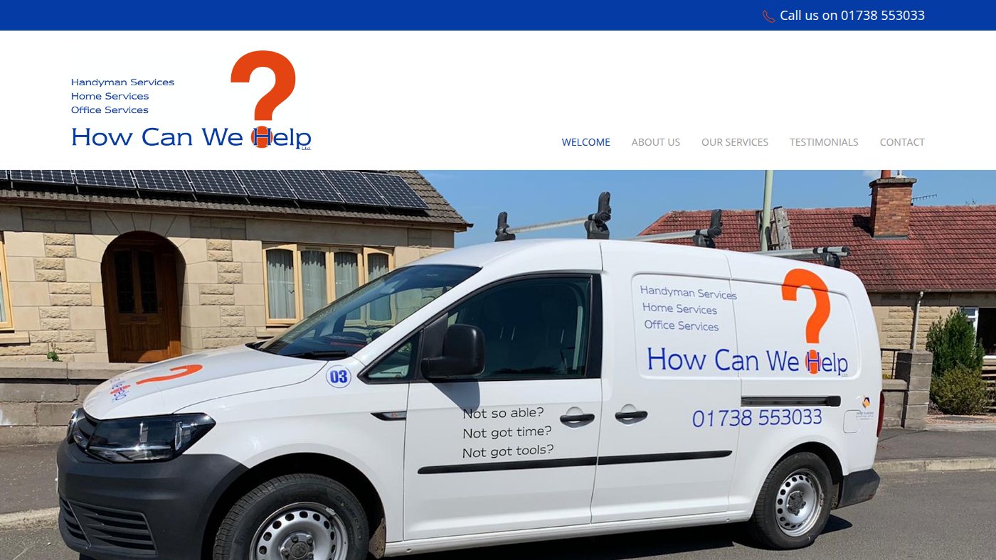 The home page of howcanwehelpltd.co.uk