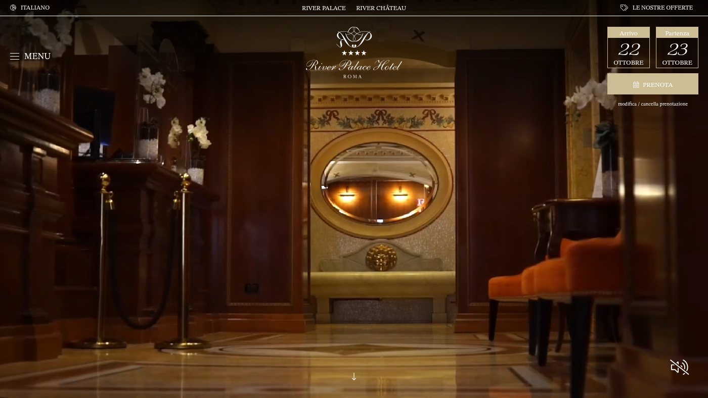 The home page of riverpalacehotel.it