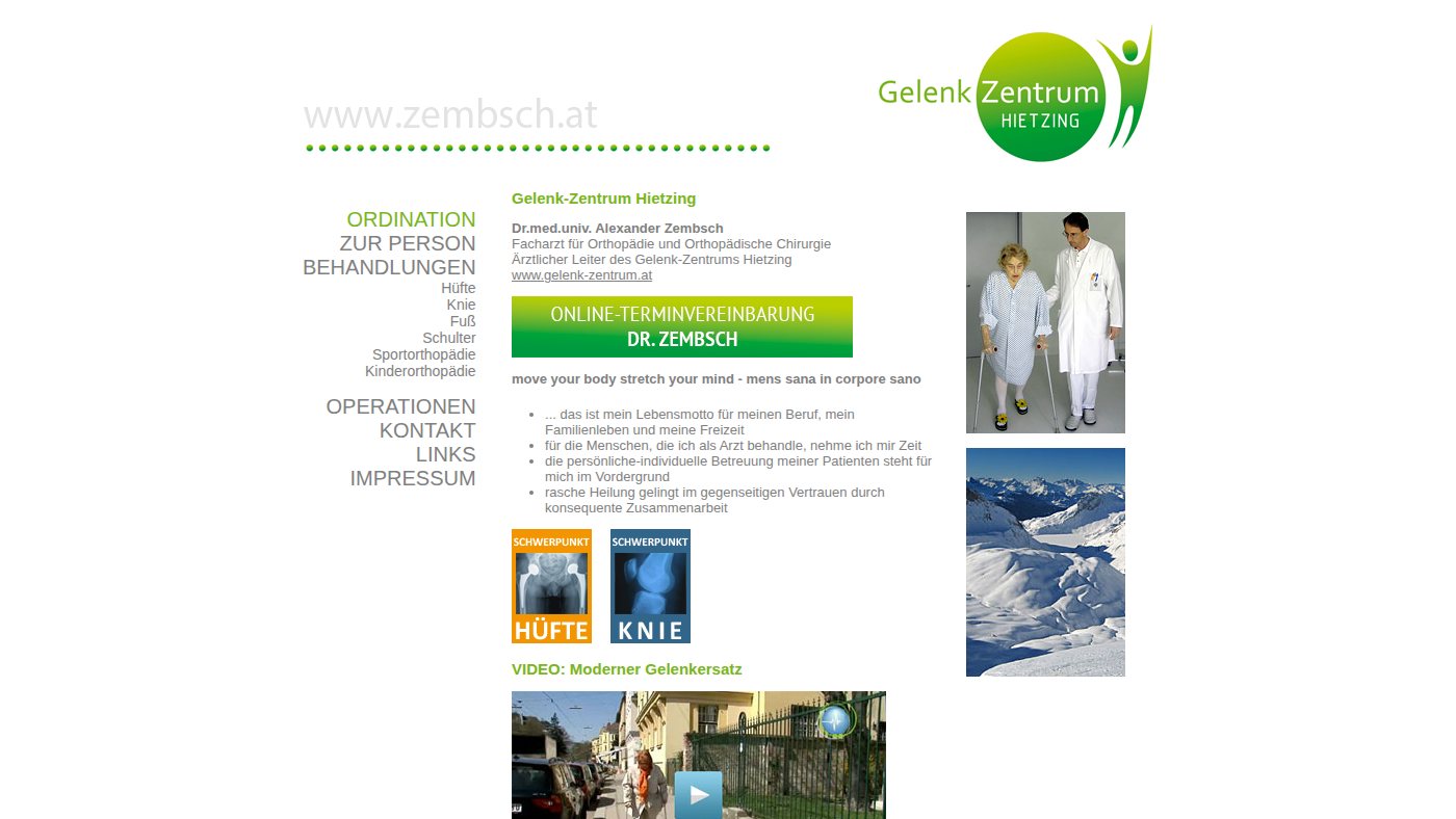 The home page of zembsch.at