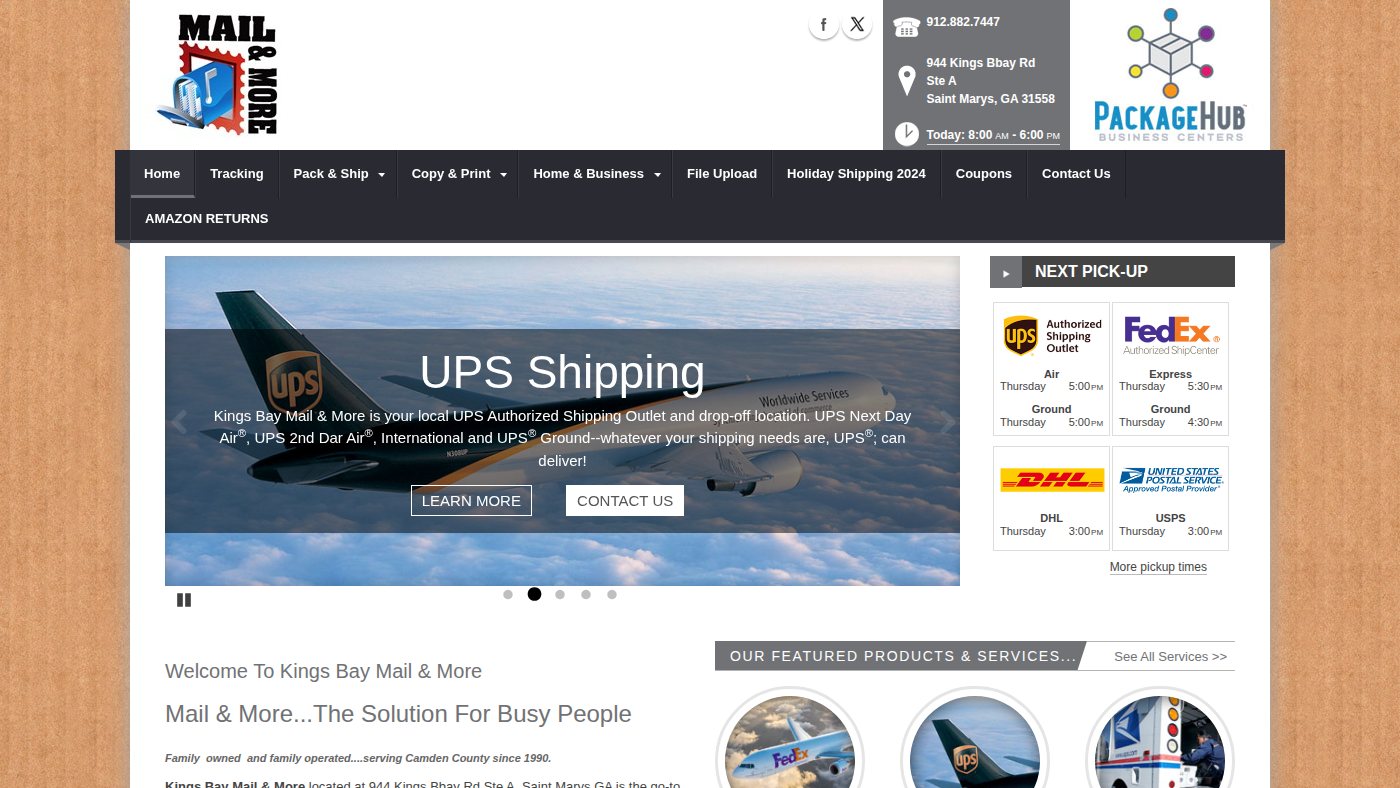 The home page of kingsbaymailmore.com