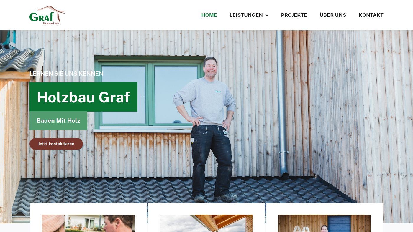 The home page of holzbau-graf.de