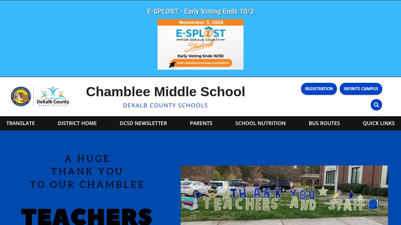 The home page of chambleems.dekalb.k12.ga.us