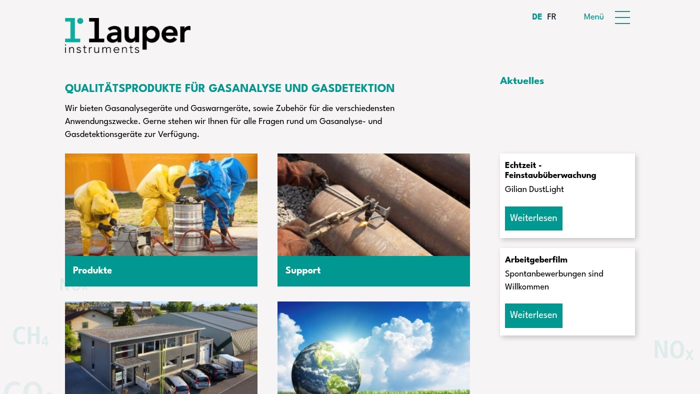 The home page of lauper-instruments.ch