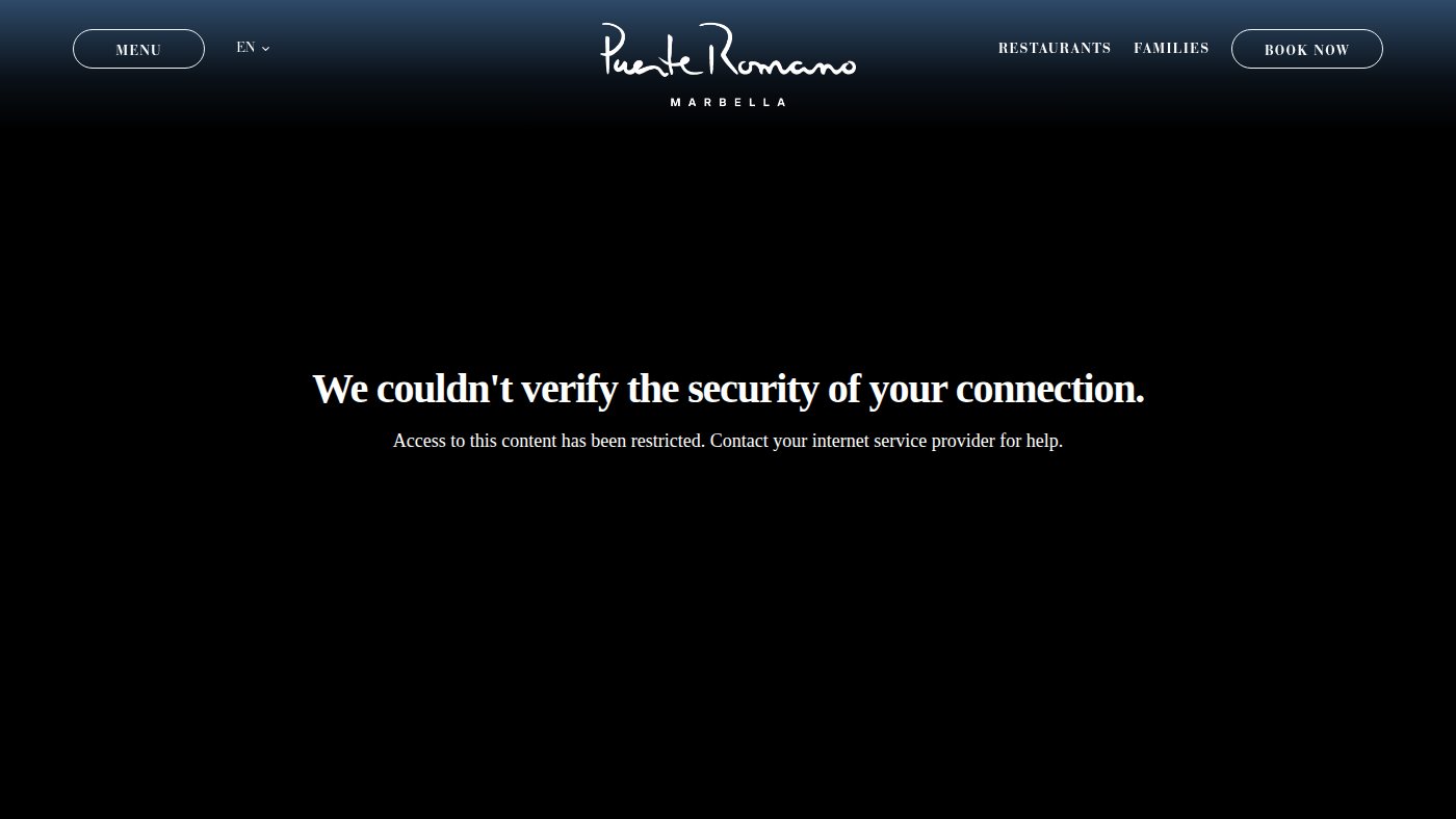 The home page of puenteromano.com