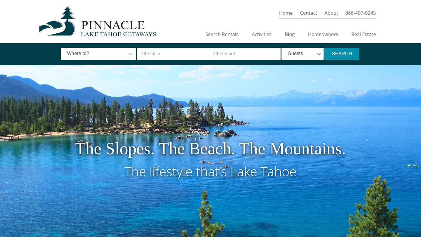 The home page of laketahoegetaways.com