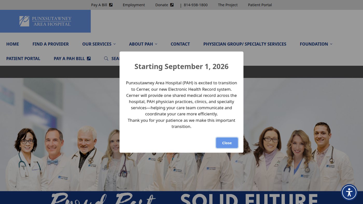 The home page of pah.org