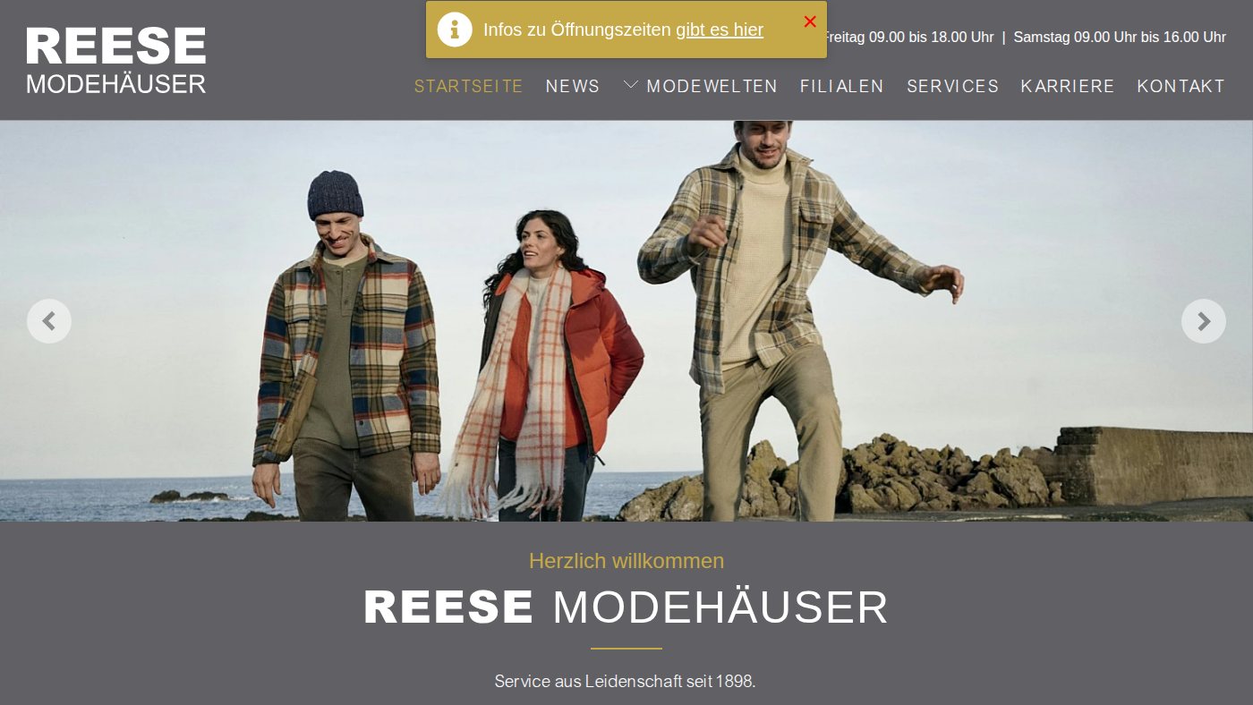 The home page of reese-moden.de