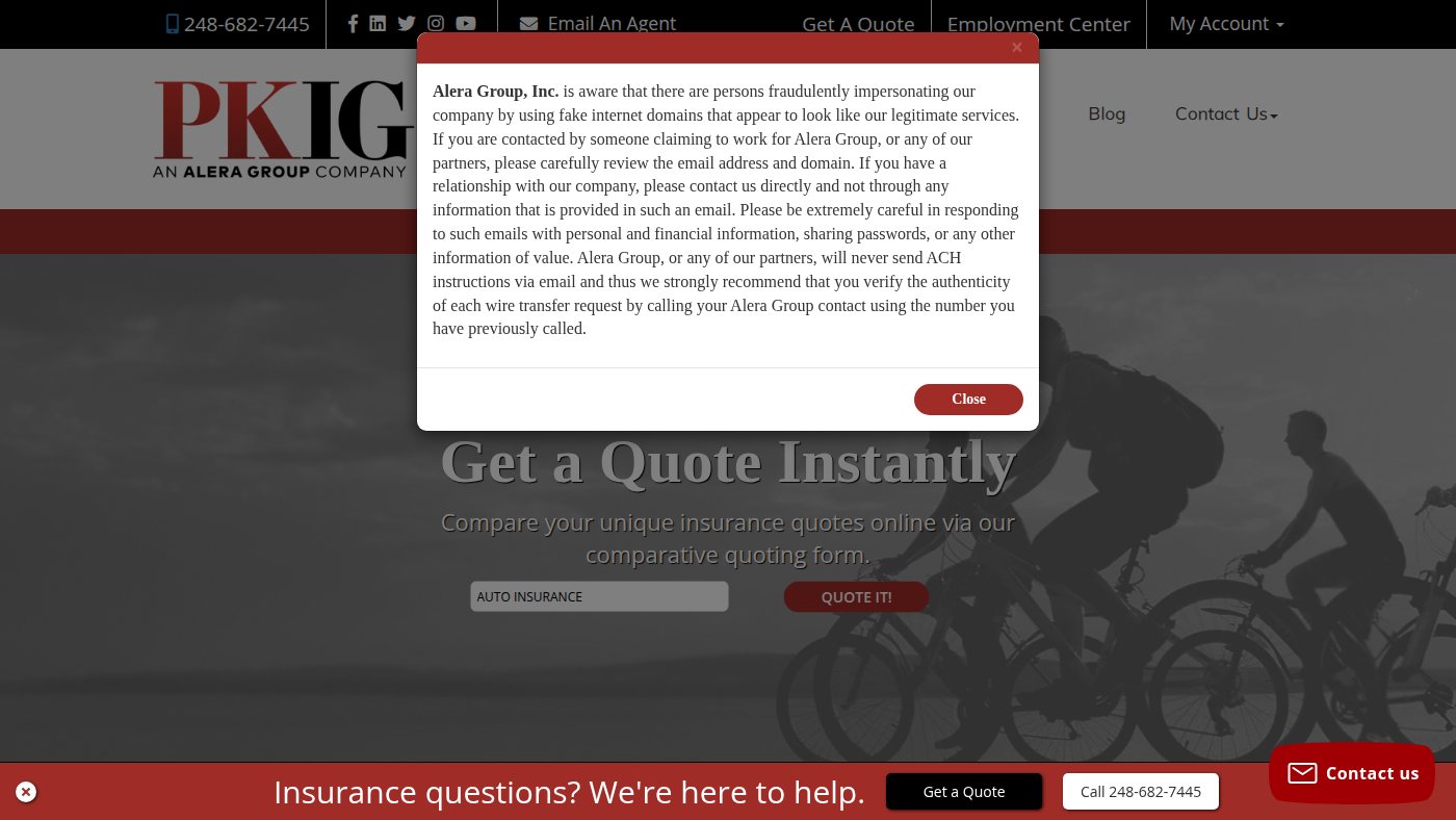 The home page of philkleininsurance.com