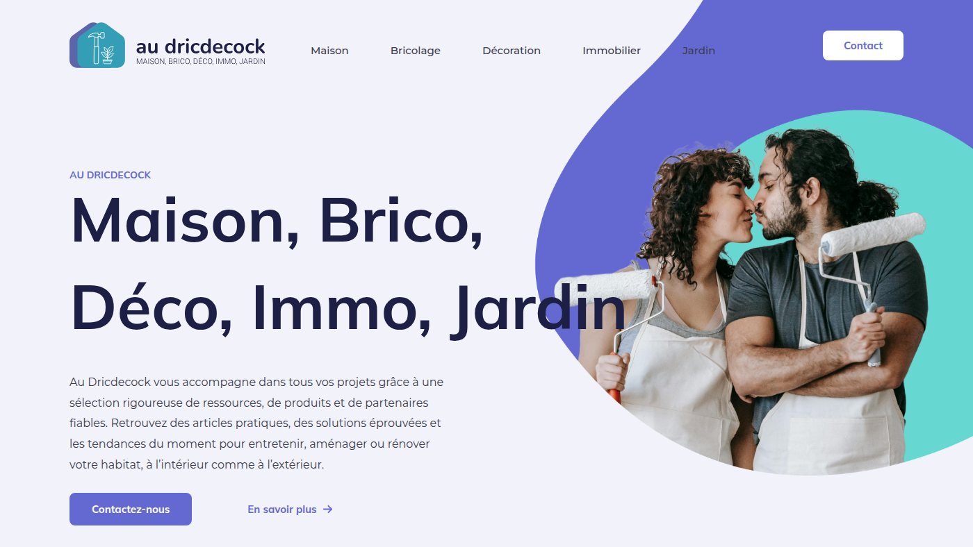 The home page of audricdecock.fr