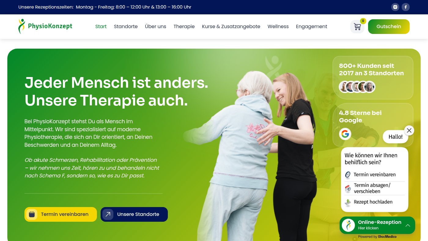 The home page of physio-konzept.de