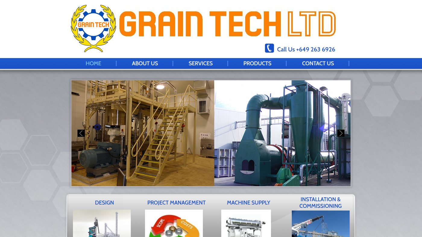 The home page of graintech.co.nz