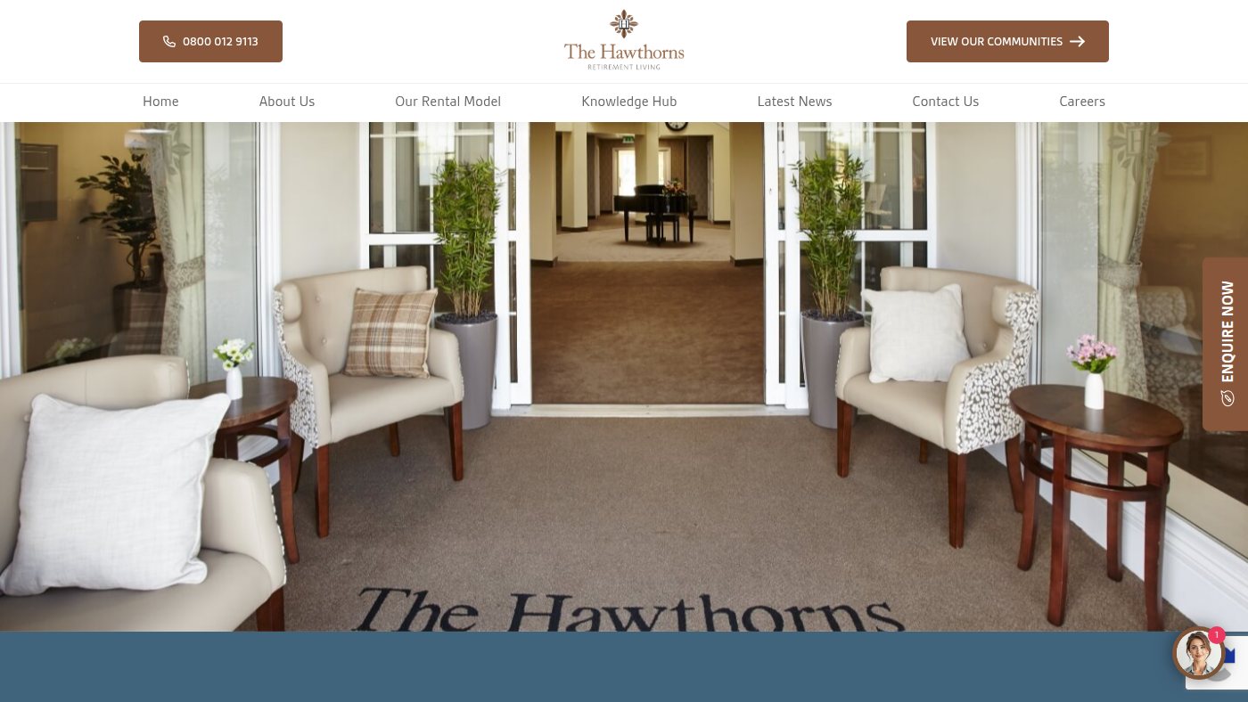 The home page of hawthornsretirement.co.uk