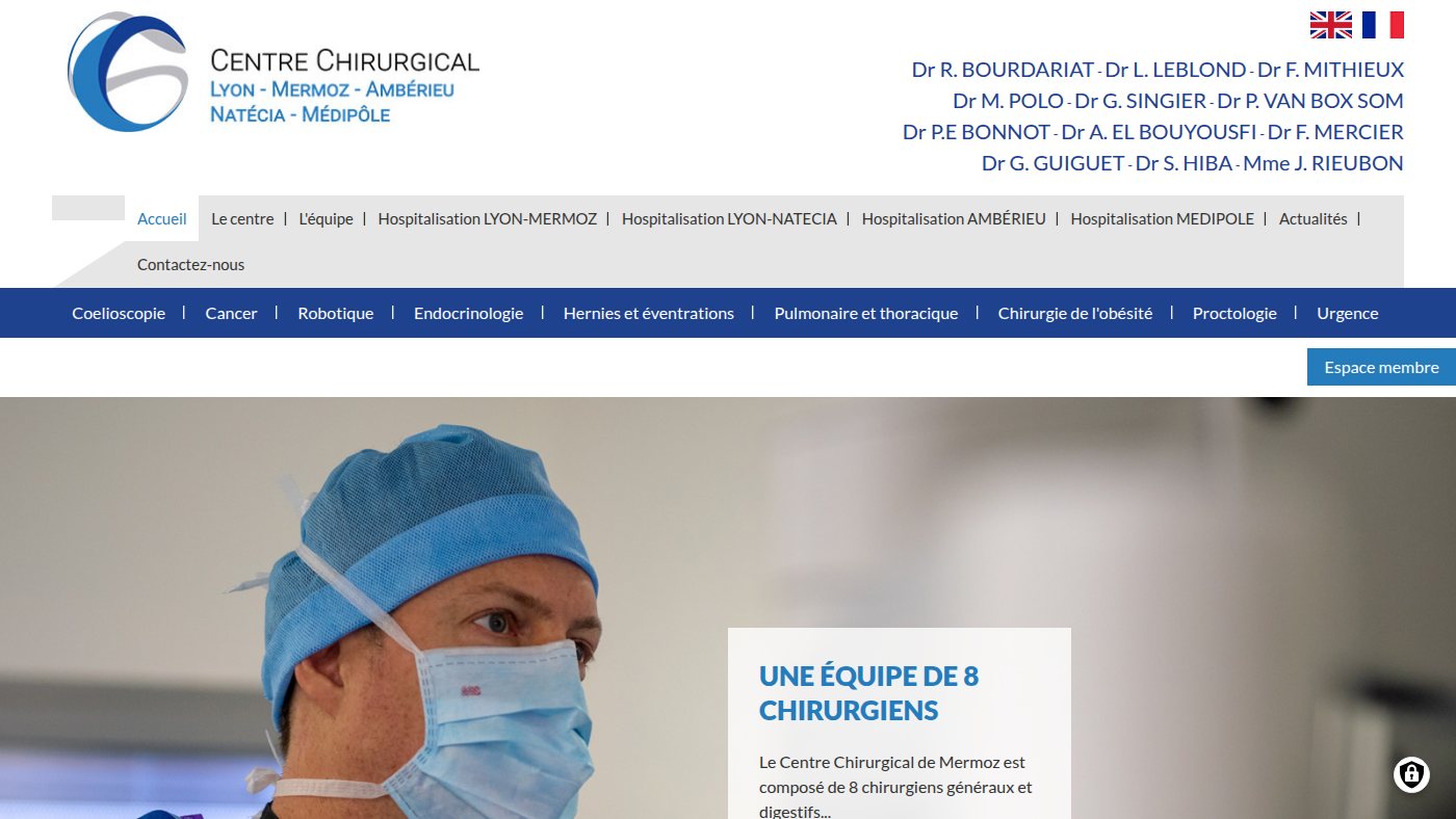 The home page of chirurgie-lyon-mermoz.fr