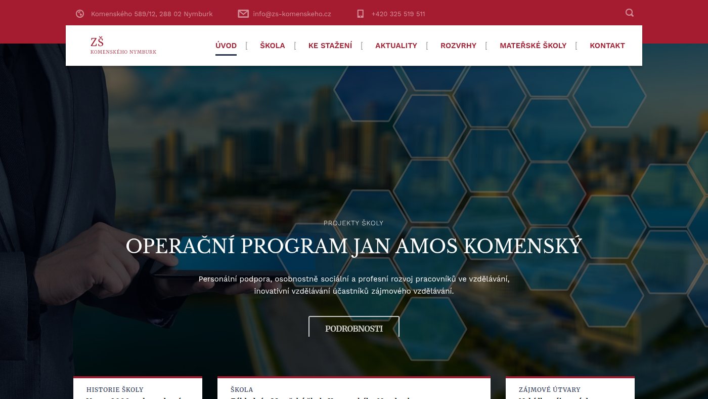 The home page of zs-komenskeho.cz