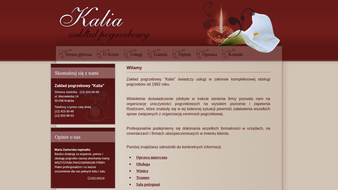The home page of kalia.pl