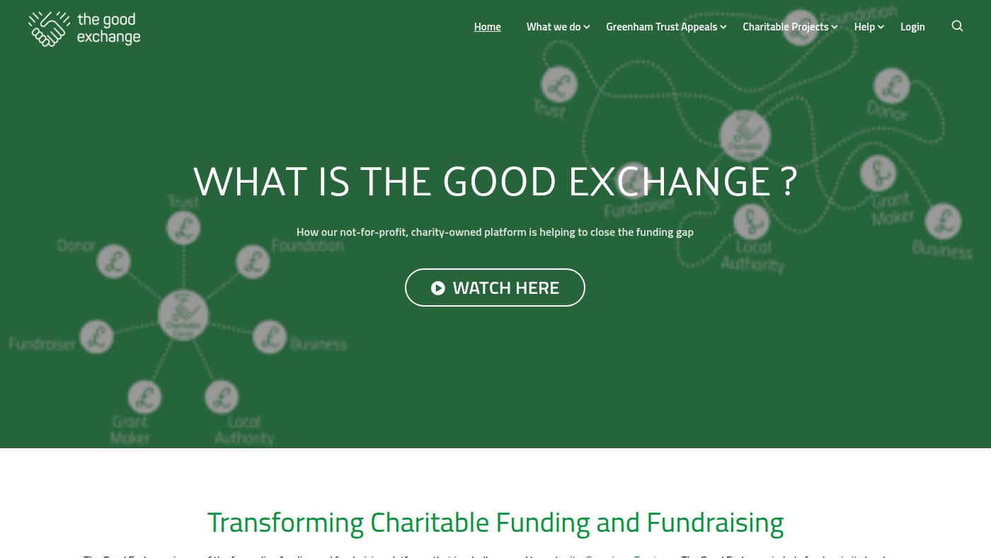 The home page of thegoodexchange.com