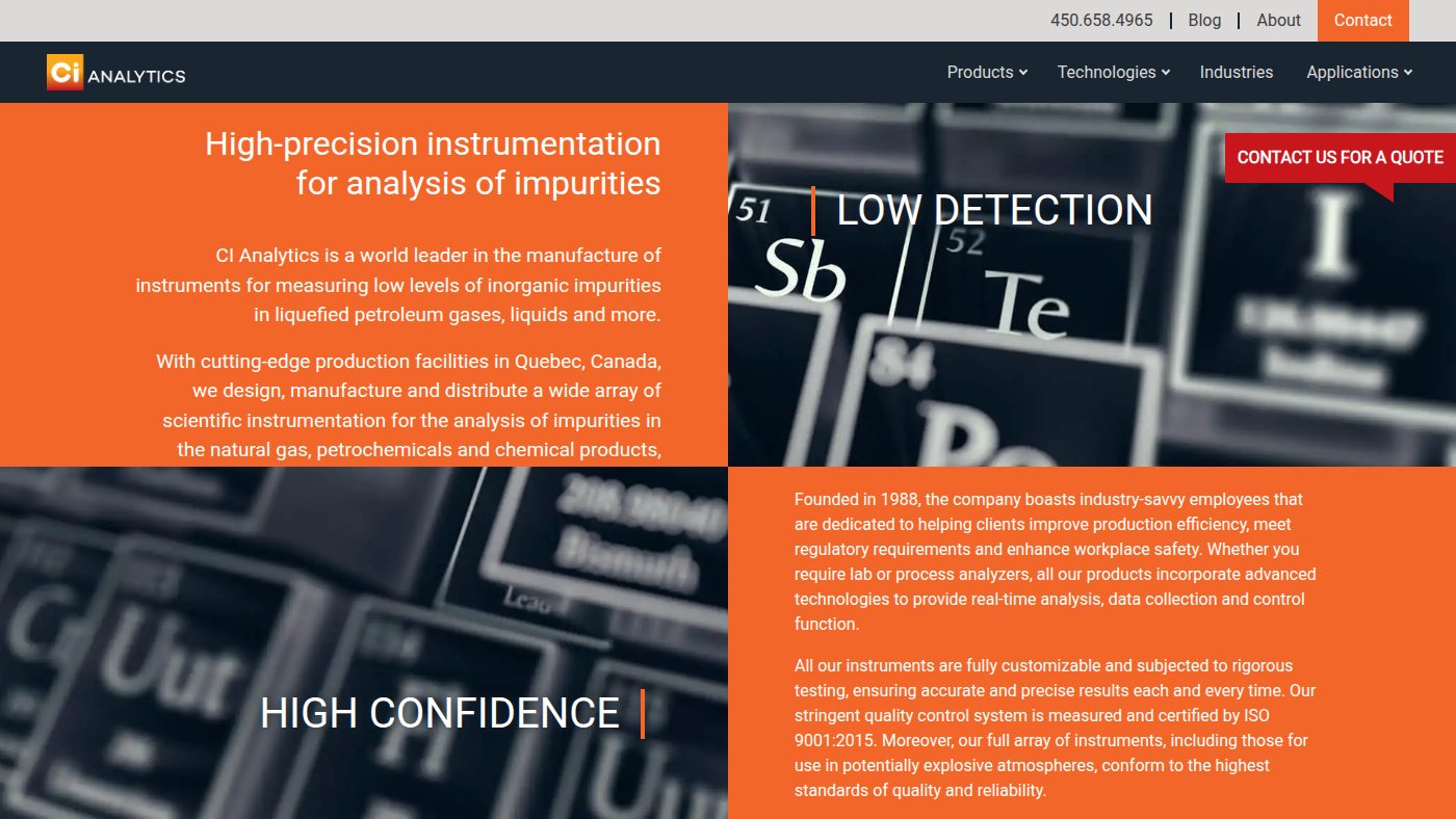 The home page of cianalytics.com