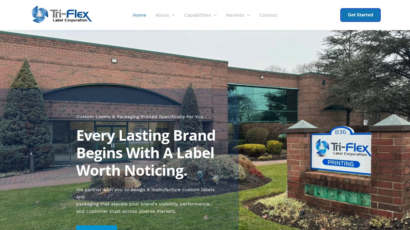 The home page of triflexlabel.com