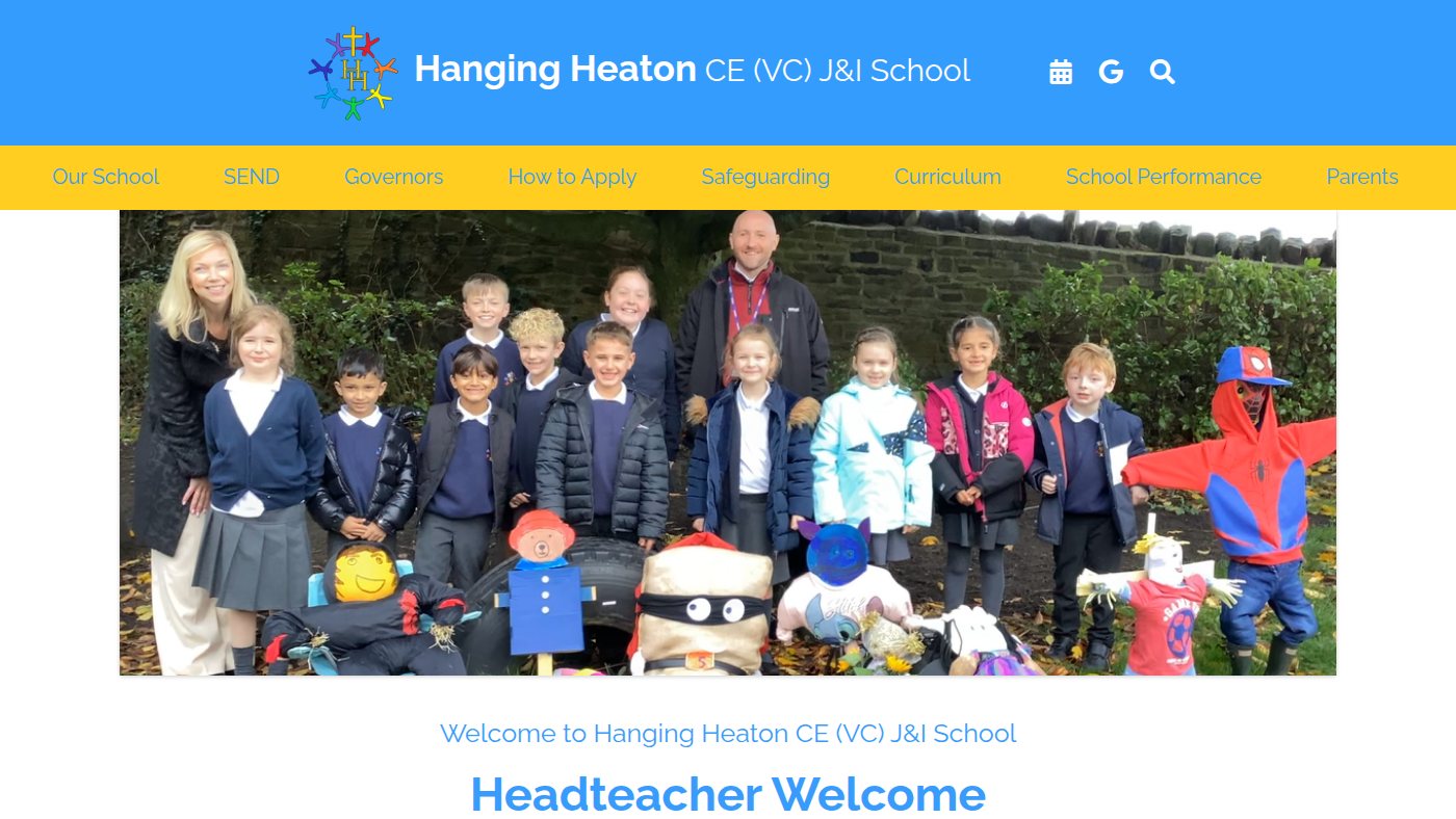 The home page of hangingheaton.co.uk