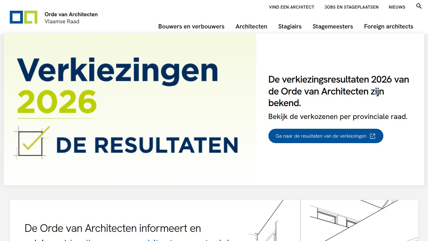 The home page of architect.be
