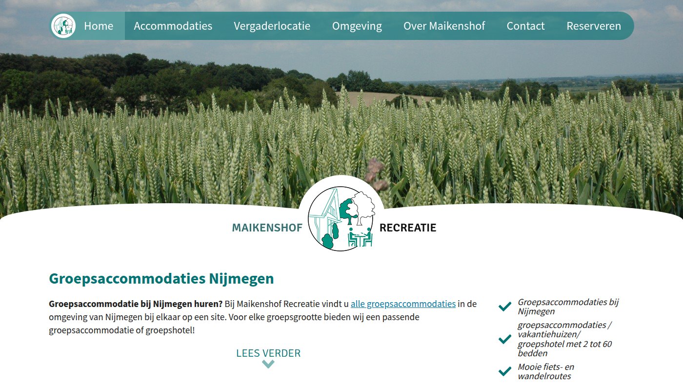 The home page of maikenshofrecreatie.nl