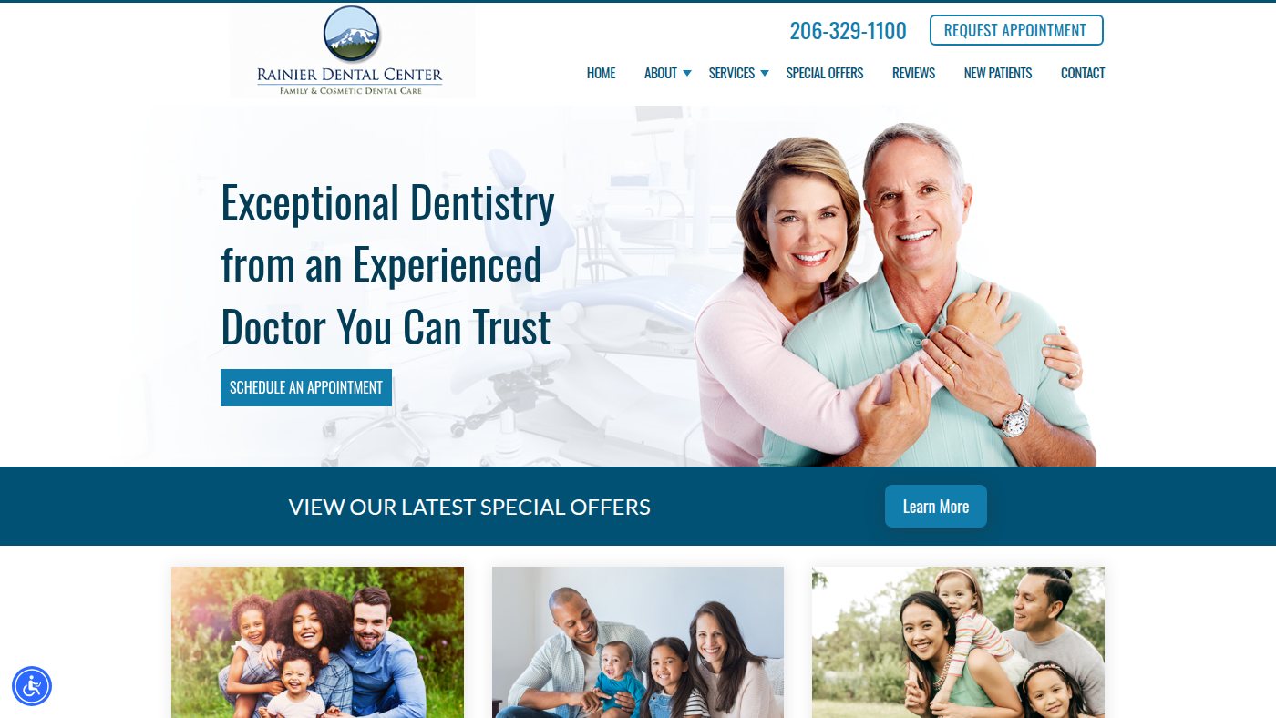 The home page of dentalimplantsseattle.com