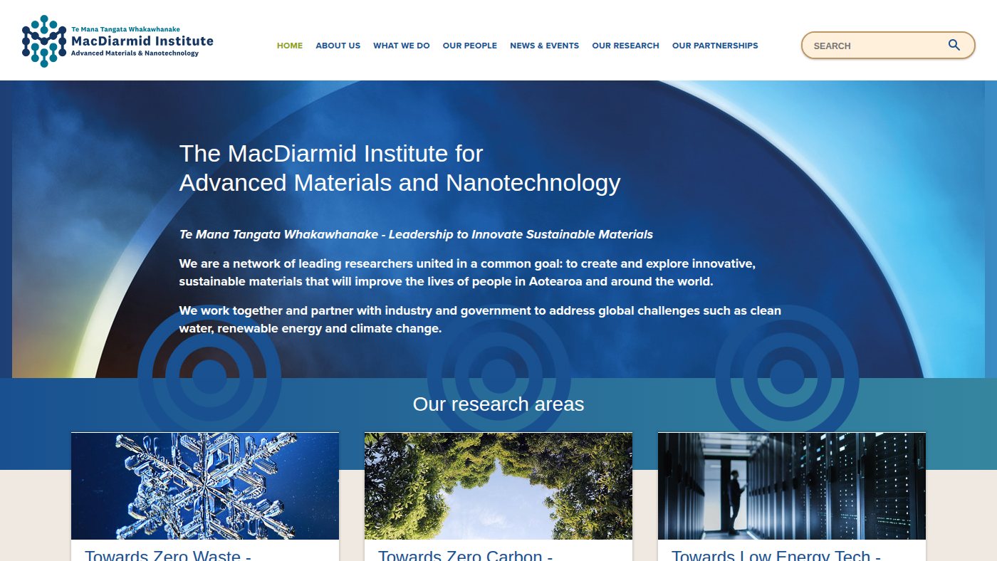 The home page of macdiarmid.ac.nz