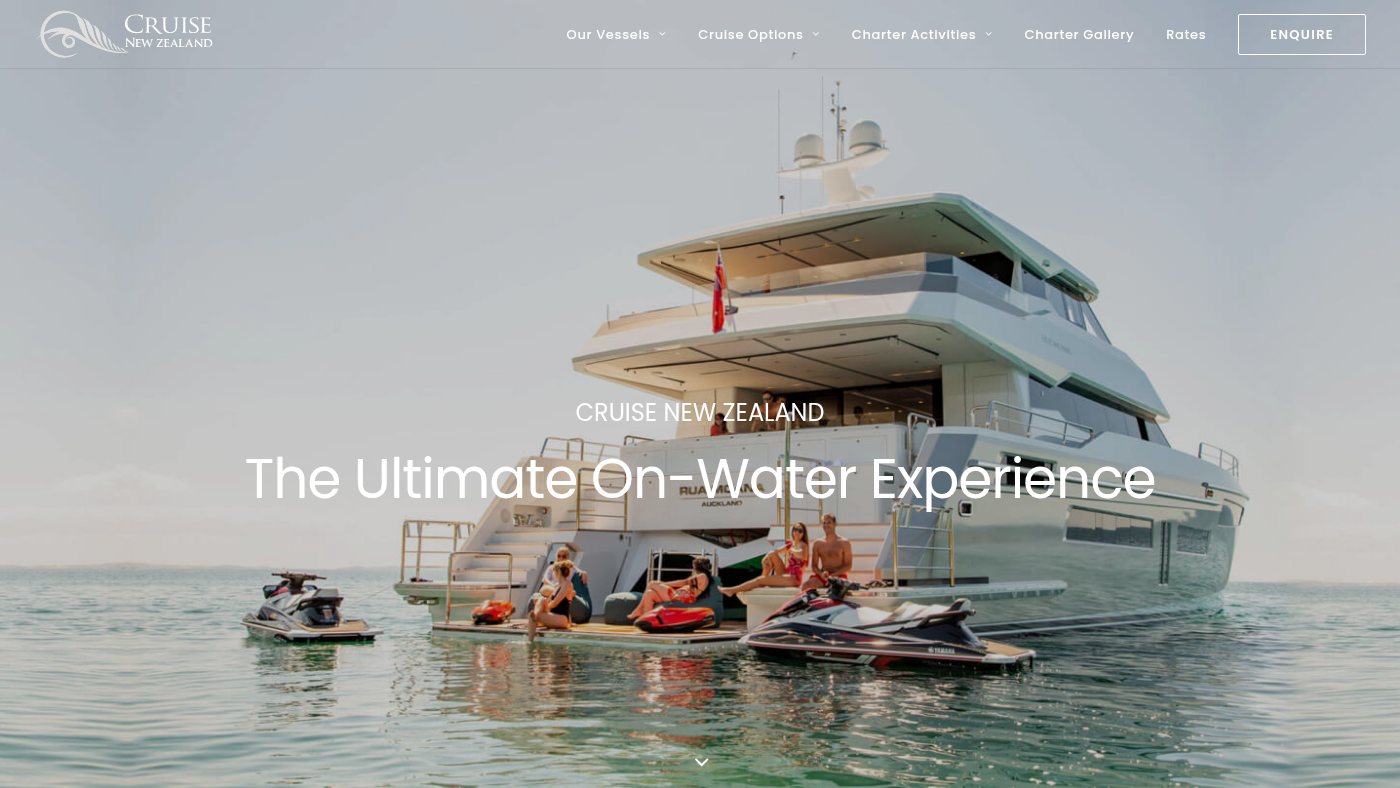 The home page of cruisenewzealand.co.nz