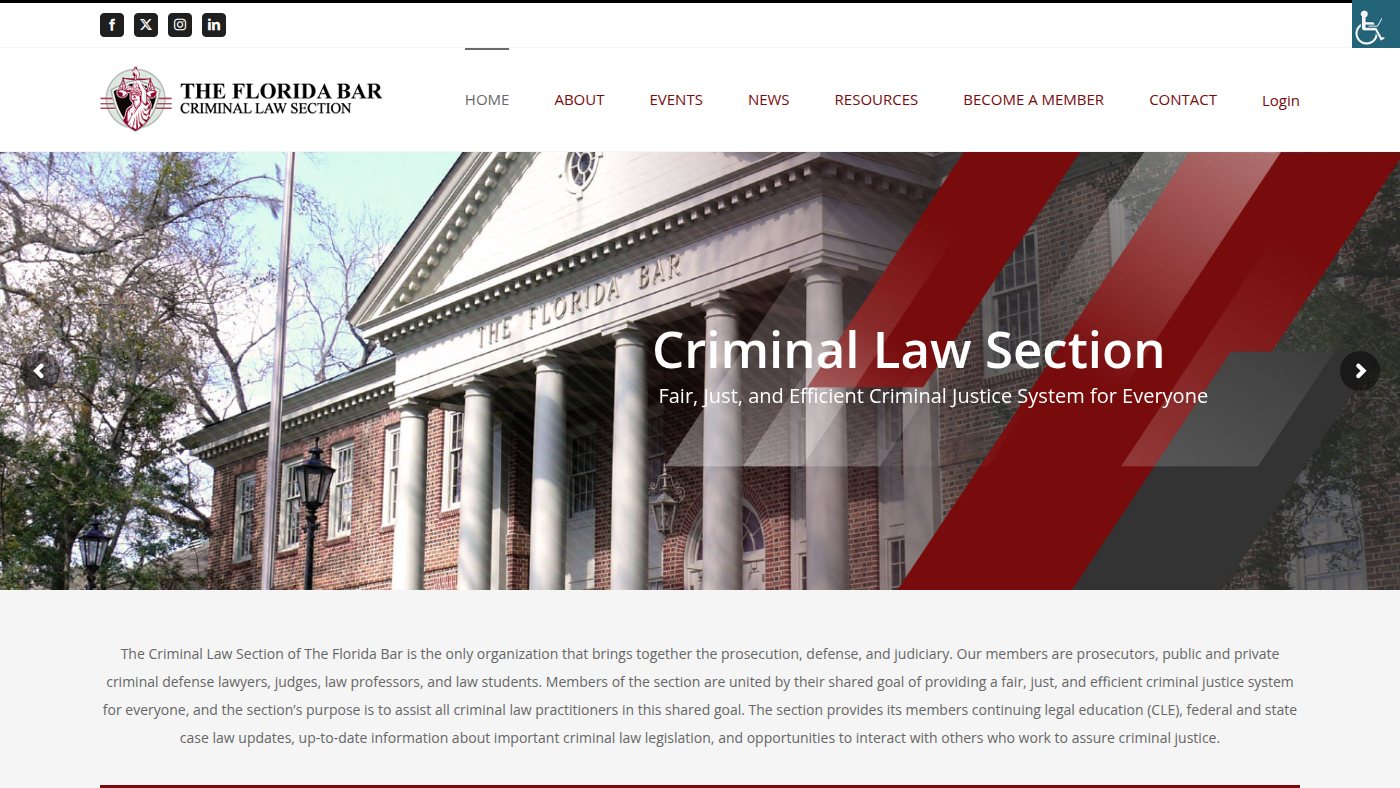 The home page of floridabarcls.org