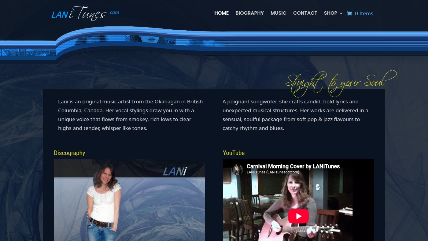 The home page of lanitunes.com