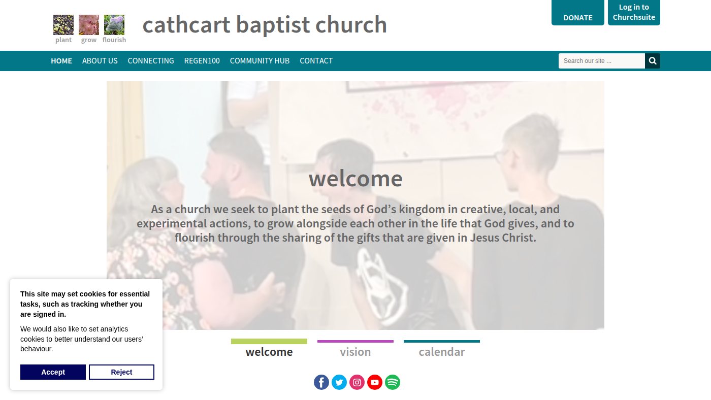 The home page of cathcartbaptist.online
