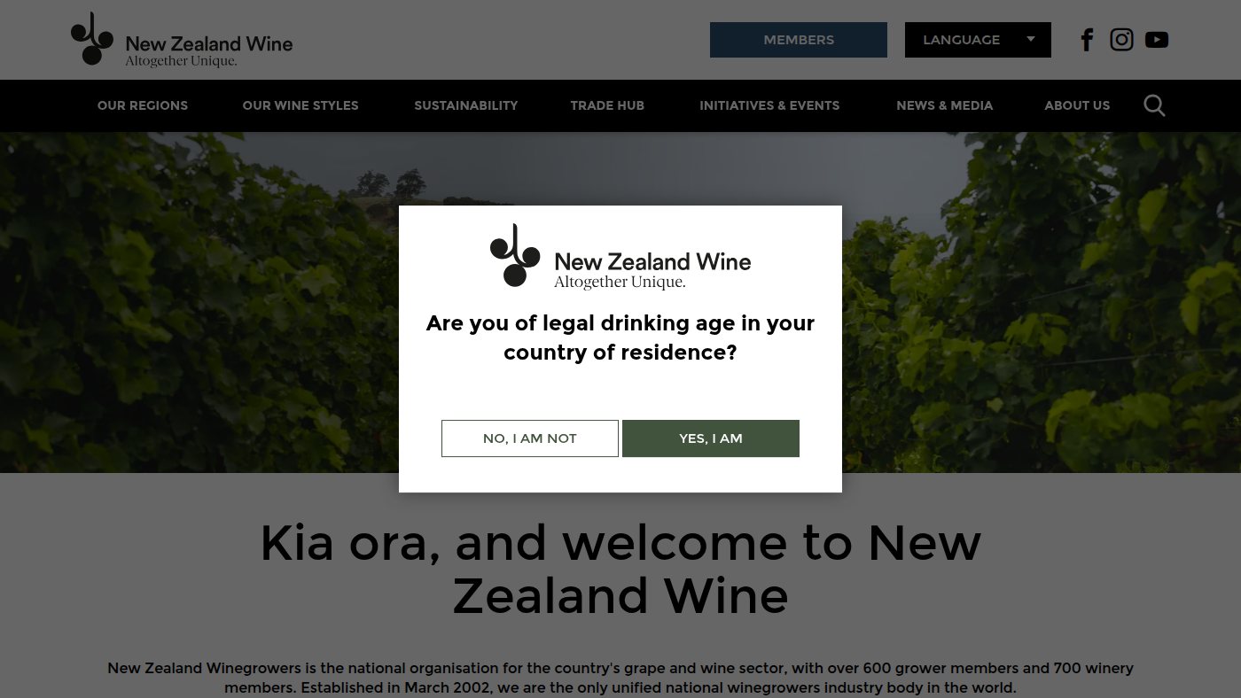 The home page of nzwine.com