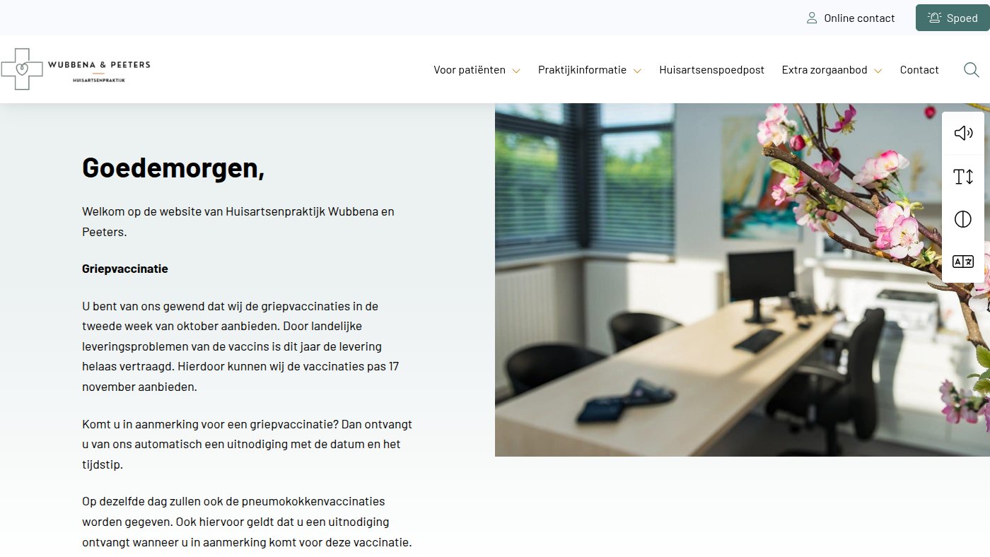 The home page of wubbena-peeters.nl