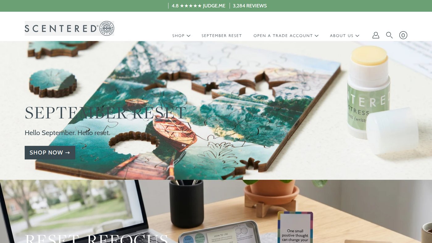 The home page of scentered.com