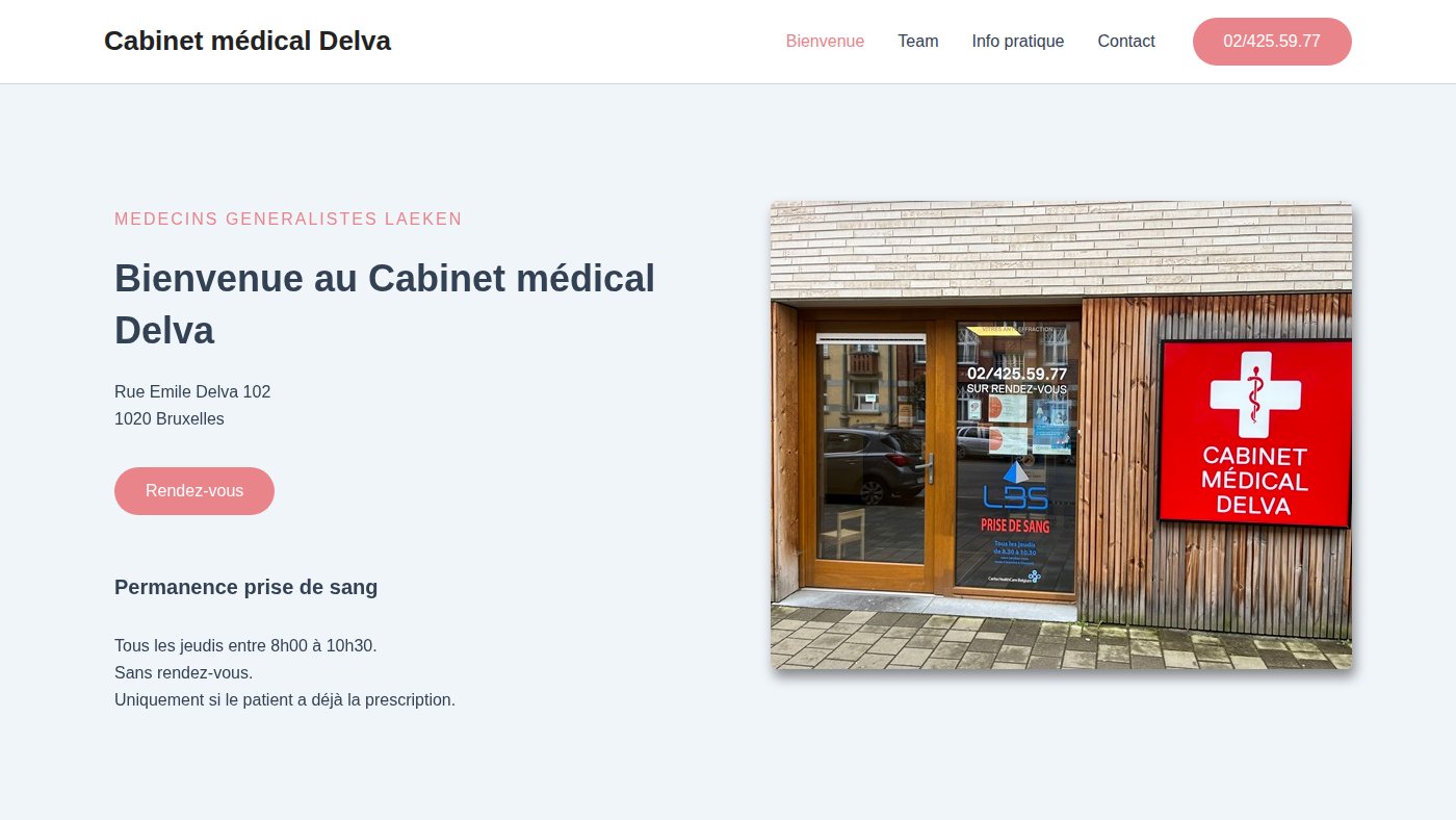 The home page of cabinetdelva.be