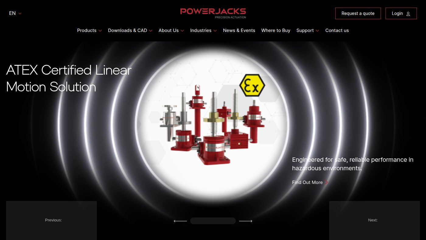The home page of powerjacks.com
